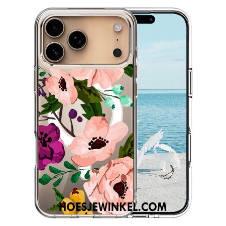 Hoesje Voor iPhone 17 Pro Max Magsafe-compatibel Bloemenpatroon