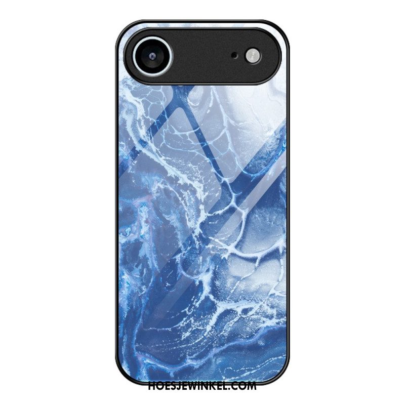 Hoesje Voor iPhone Air Gehard Glas Met Marmerpatroon