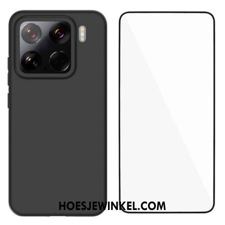 Hoesje Xiaomi 15 2-in-1 Siliconen Met Screenprotector Van Gehard Glas Bescherming Hoesje
