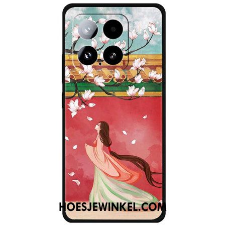 Hoesje Xiaomi 15 Vrouw En Perzikbloesems Bescherming Hoesje