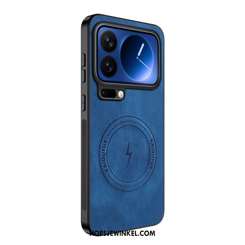 Hoesje Xiaomi 17 Pro Max Magsafe-leerlook Bescherming Hoesje