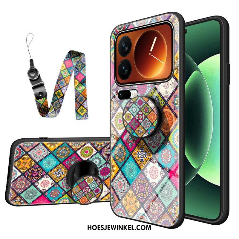 Hoesje Xiaomi 17 Pro Max Patchwork Standaard En Riem