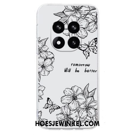 Hoesje Xiaomi Redmi Note 14 Pro 5g Vlinder- En Bloemtekening Bescherming Hoesje