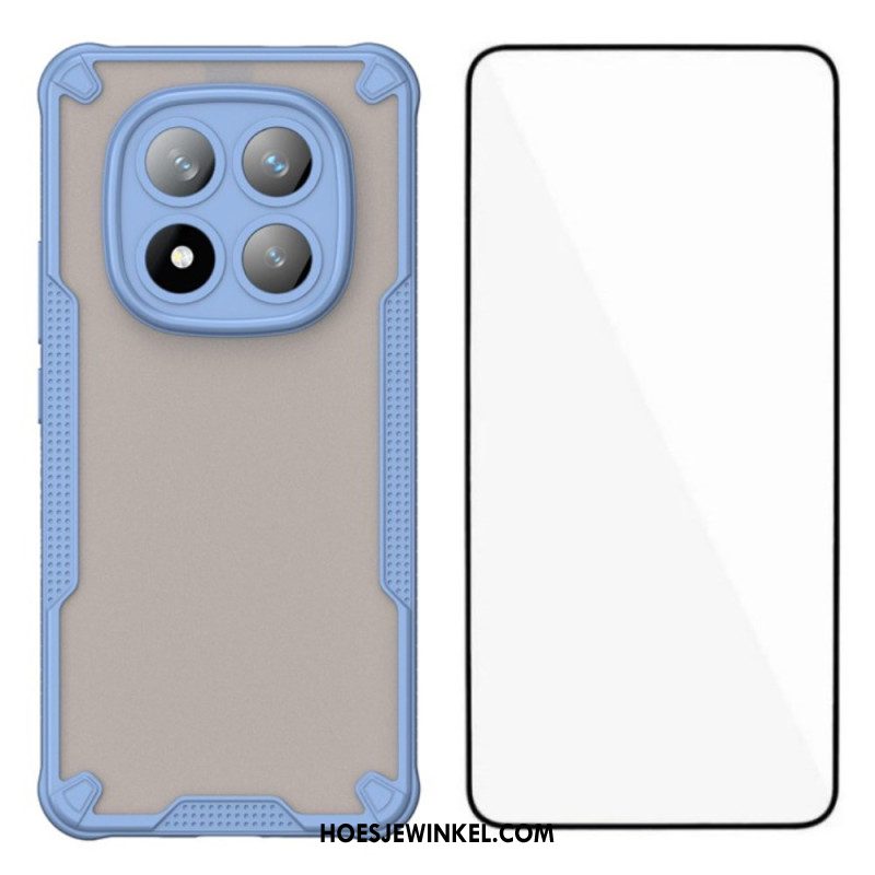 Hoesje Xiaomi Redmi Note 14 Pro Plus 5g Semi-transparante Siliconen Met Gehard Glazen Schermbeschermer