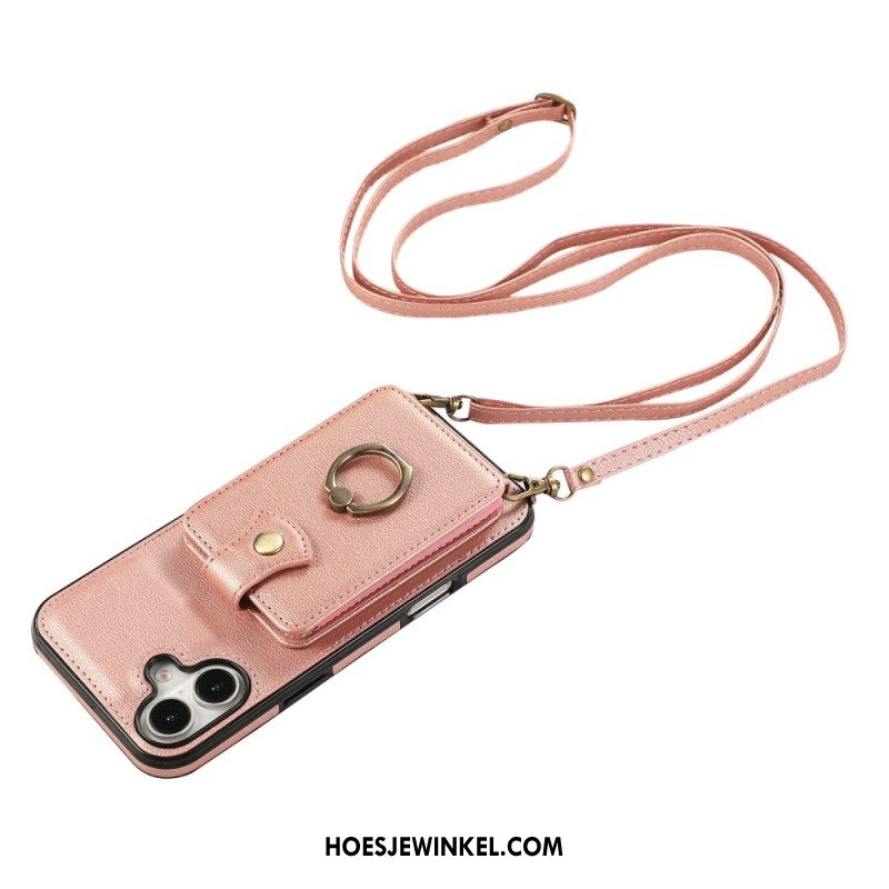 Hoesje iPhone 17 Kaarthouder Voor Meerdere Kaarten En Schouderriem Bescherming Hoesje