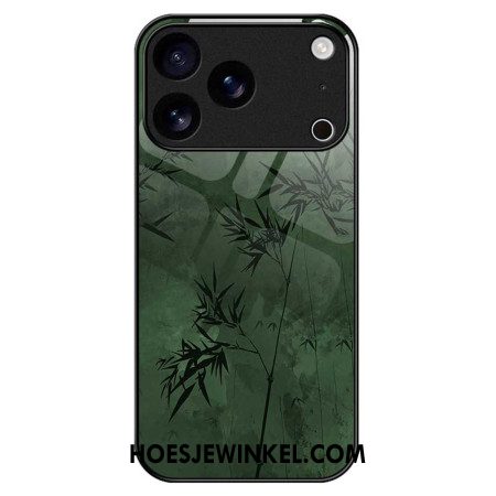 Hoesje iPhone 17 Pro Max Gehard Glas Met Bloemenprint