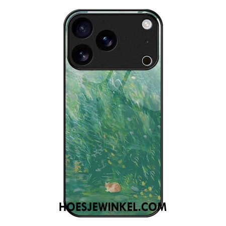 Hoesje iPhone 17 Pro Max Gehard Glas Met Kattenmotief Bescherming Hoesje