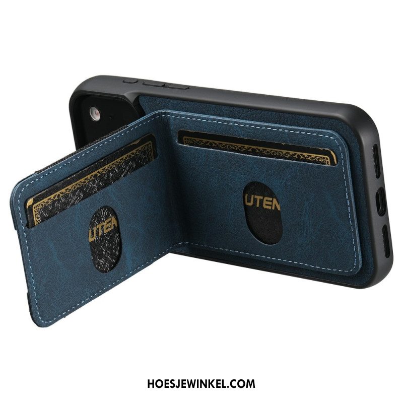 Hoesje iPhone 17 Pro Max Kaarthouder En Standaard In Retrostijl Bescherming Hoesje