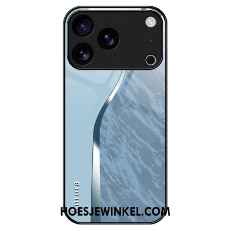 Hoesje iPhone 17 Pro Max Lichtblauw Gehard Glas Met Design