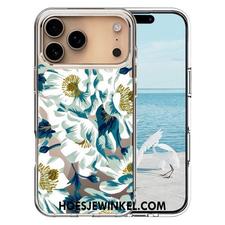 Hoesje iPhone 17 Pro Max Magsafe-compatibele Witte Bloemen