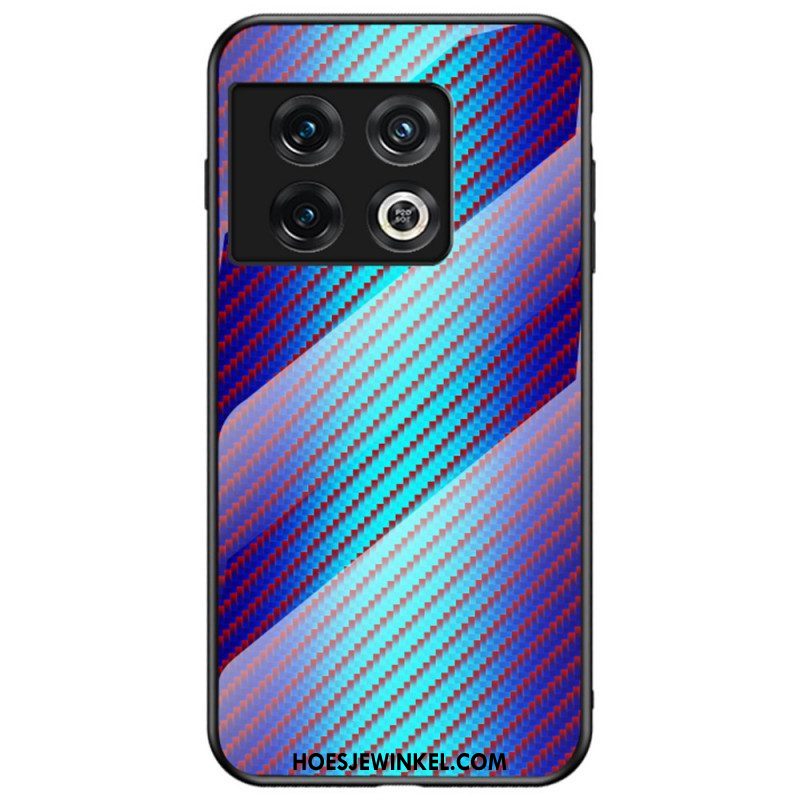 Hoesje voor OnePlus 10 Pro 5G Koolstofvezel Gehard Glas