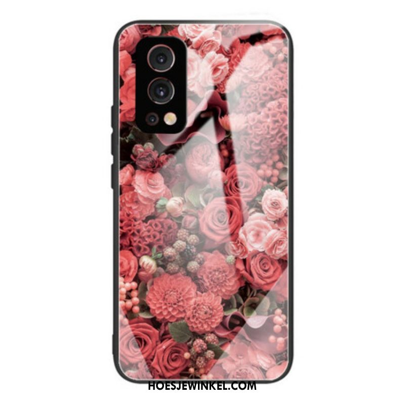 Hoesje voor OnePlus Nord 2 5G Rose Bloemen Gehard Glas