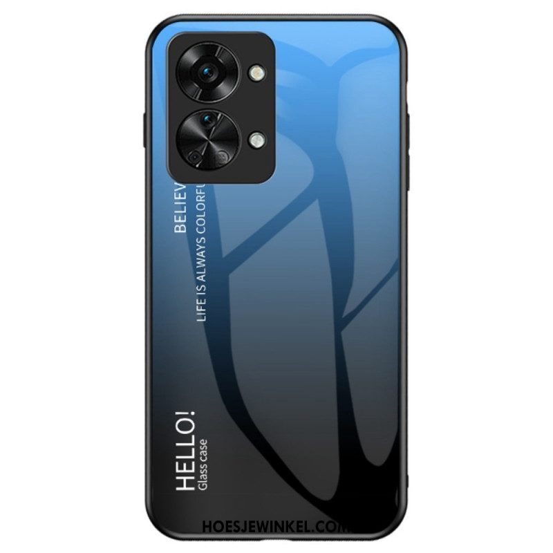 Hoesje voor OnePlus Nord 2T 5G Gehard Glas Hallo