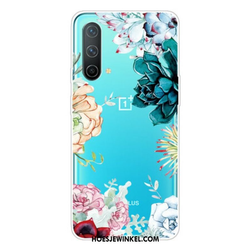 Hoesje voor OnePlus Nord CE 5G Naadloze Aquarel Bloemen