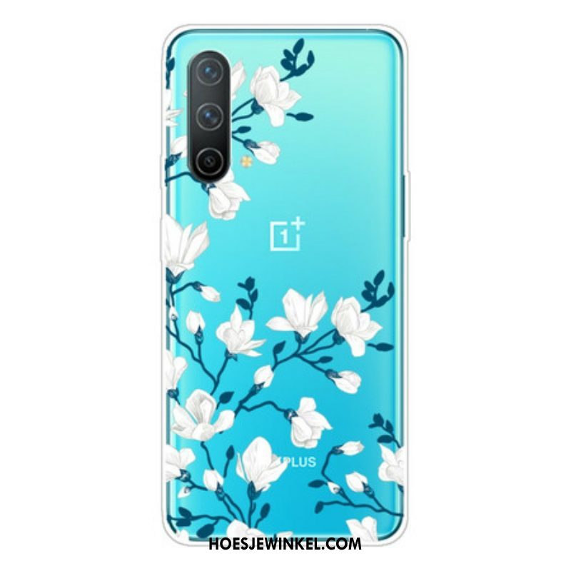 Hoesje voor OnePlus Nord CE 5G Witte Bloemen