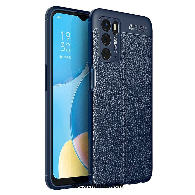 Hoesje voor Oppo A16 / A16s Ledereffect Litchi Dubbele Lijn