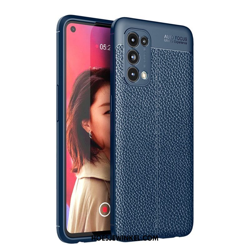 Hoesje voor Oppo Find X3 Lite Dubbellijnig Litchi-leereffect