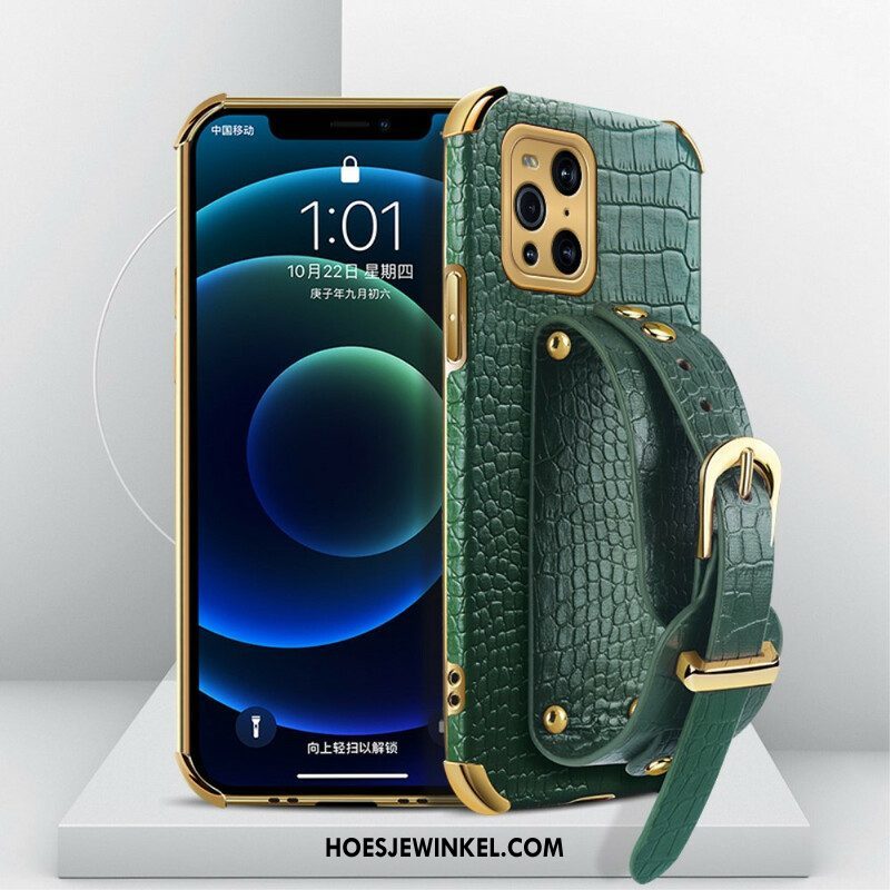 Hoesje voor Oppo Find X3 Pro Croco Band