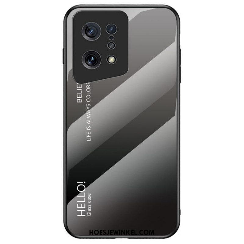 Hoesje voor Oppo Find X5 Gehard Glas Hallo