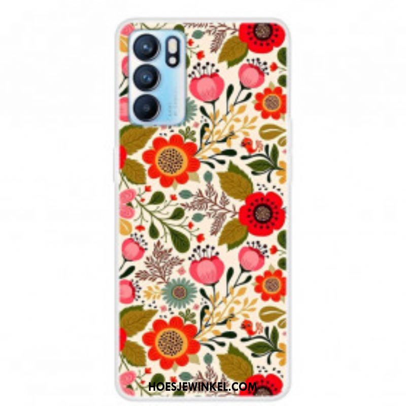 Hoesje voor Oppo Reno 6 5G Bloemen Tapijt