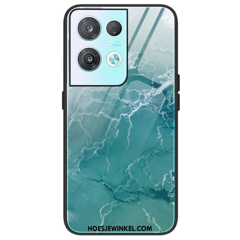 Hoesje voor Oppo Reno 8 Pro Marmeren Kleuren Gehard Glas