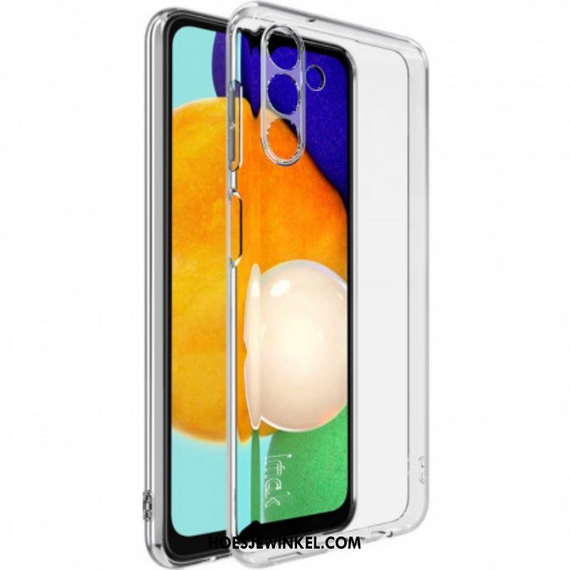 Hoesje voor Samsung Galaxy A13 5G / A04s Samsung Galaxy A14 5g / A14 Zwarte Rand Gehard Glas Screenprotector