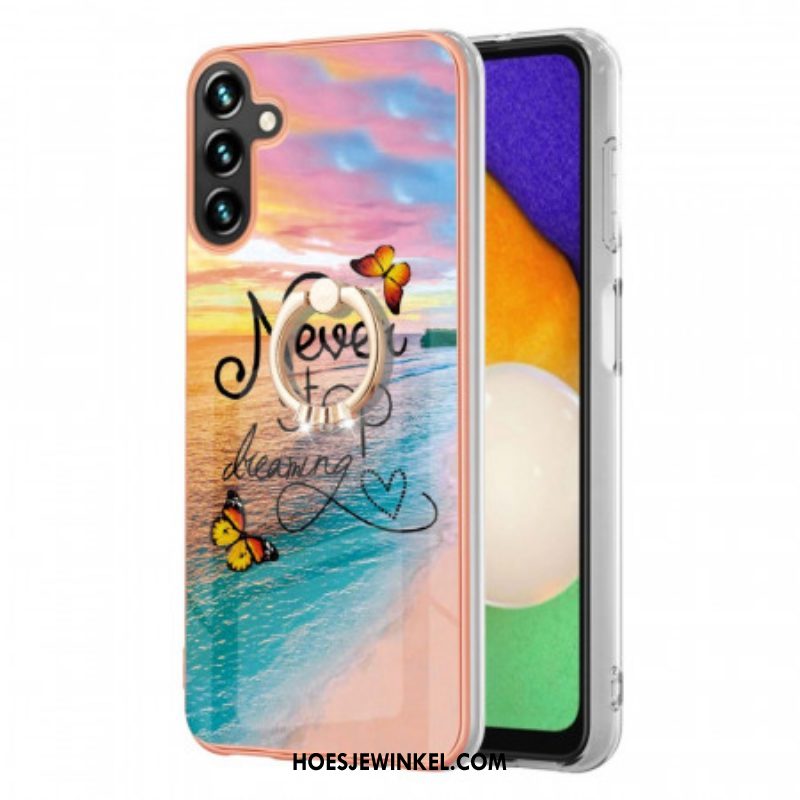 Hoesje voor Samsung Galaxy A13 5G / A04s Zwarte Witte Kattenstring