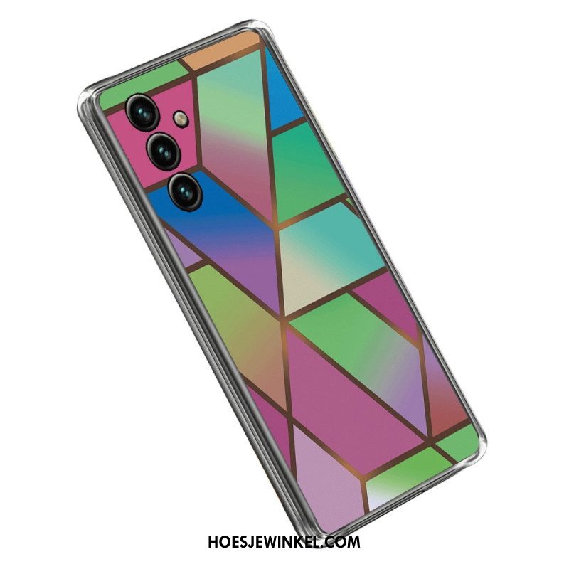 Hoesje voor Samsung Galaxy A14 / A14 5G Imitatielakleer Met Knoop