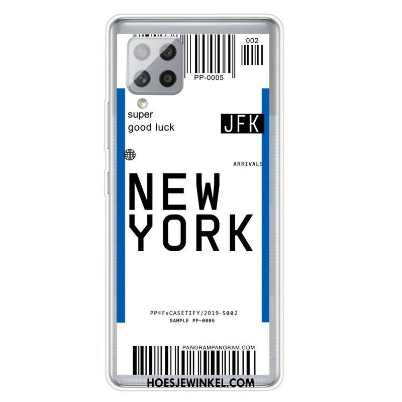 Hoesje voor Samsung Galaxy A42 5G Instapkaart Naar New York