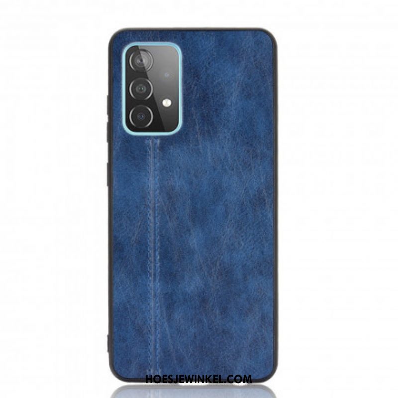 Hoesje voor Samsung Galaxy A52 4G / A52 5G / A52s 5G Couture-leereffect