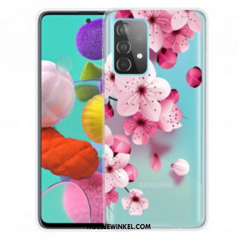 Hoesje voor Samsung Galaxy A52 4G / A52 5G / A52s 5G Kleine Roze Bloemen