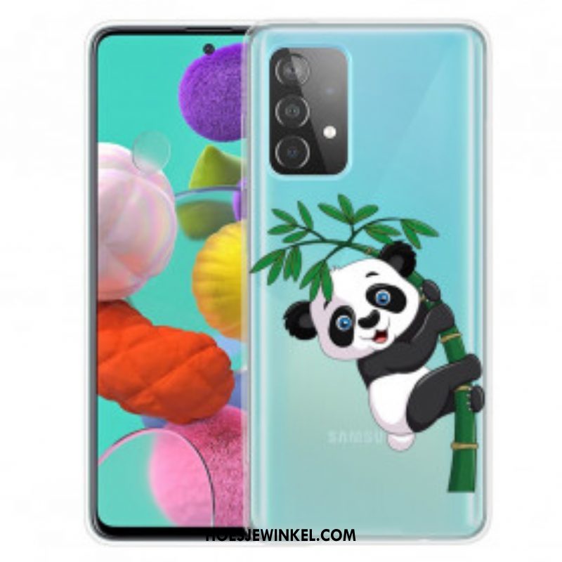 Hoesje voor Samsung Galaxy A52 4G / A52 5G / A52s 5G Panda Op Bamboe