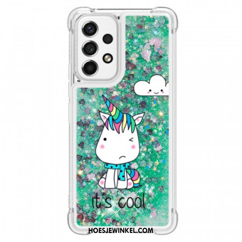 Hoesje voor Samsung Galaxy A53 5G Glitter Eenhoorn