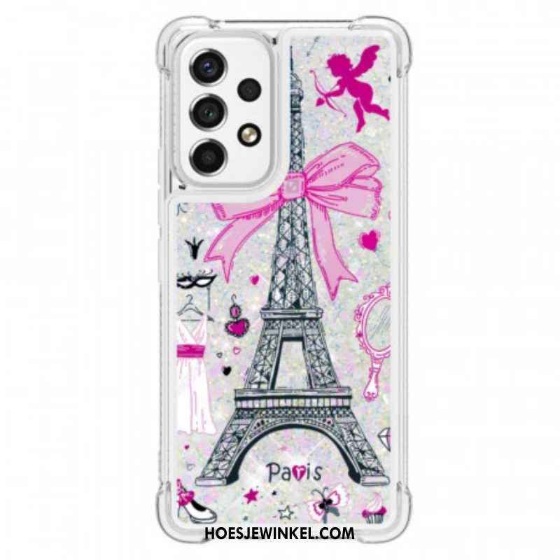 Hoesje voor Samsung Galaxy A53 5G Pailletten Van De Eiffeltoren