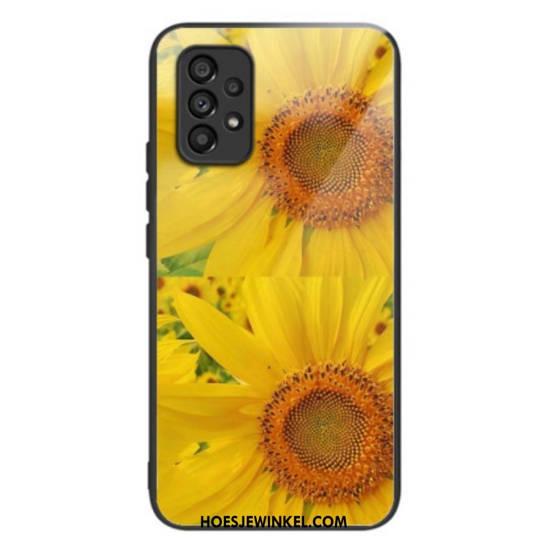 Hoesje voor Samsung Galaxy A53 5G Zonnebloem Gehard Glas