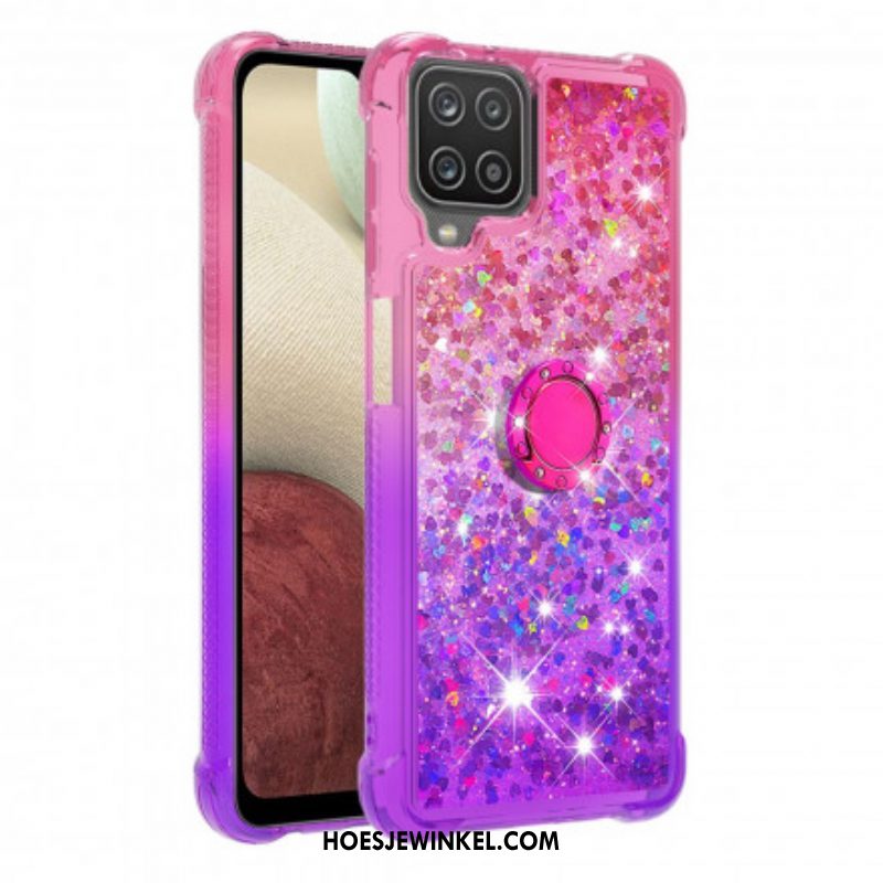 Hoesje voor Samsung Galaxy M12 / A12 Glitter Ringbeugel