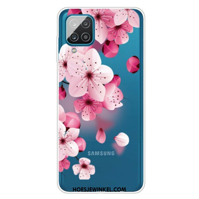 Hoesje voor Samsung Galaxy M12 / A12 Kleine Roze Bloemen