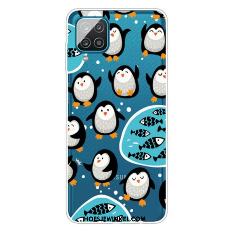 Hoesje voor Samsung Galaxy M12 / A12 Pinguïns En Vissen