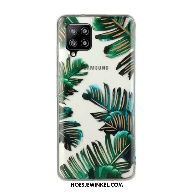 Hoesje voor Samsung Galaxy M12 / A12 /transparante Groene Bladeren