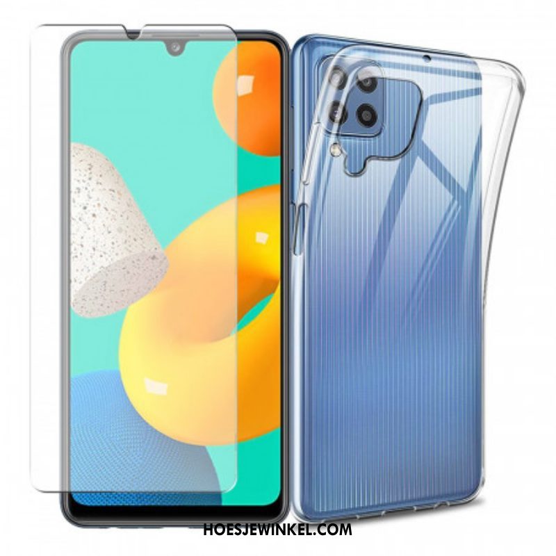 Hoesje voor Samsung Galaxy M32 Combo En Scherm Van Gehard Glas