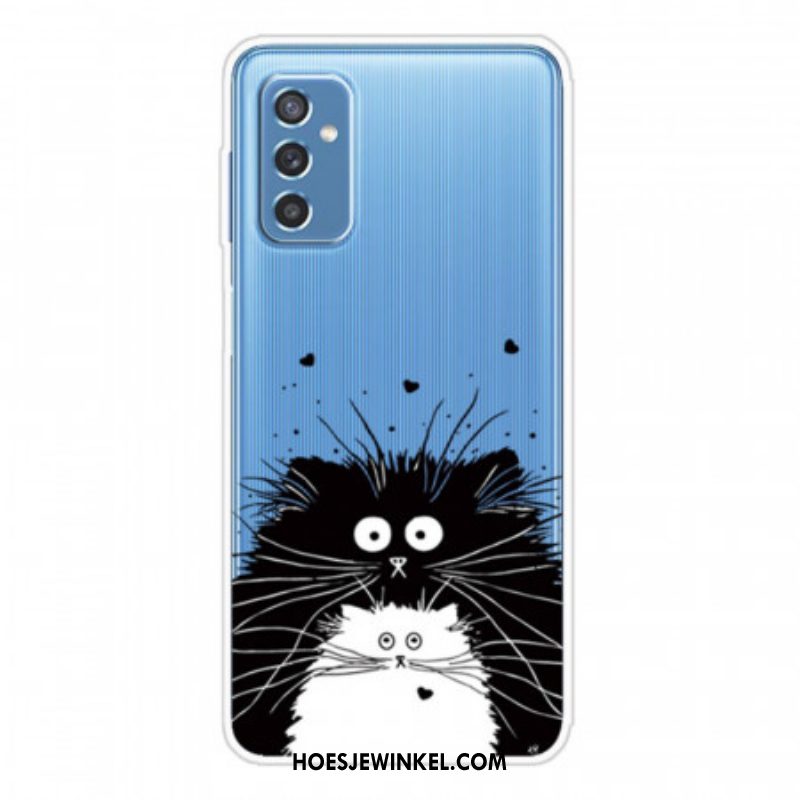 Hoesje voor Samsung Galaxy M52 5G Zwart-witte Katten