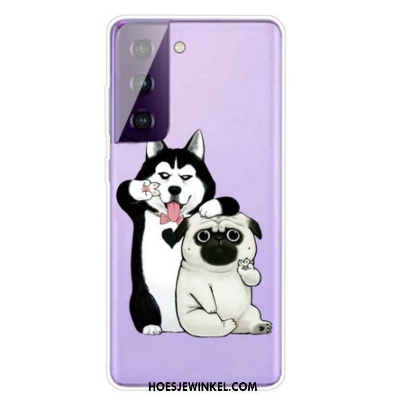 Hoesje voor Samsung Galaxy S21 5G Grappige Honden