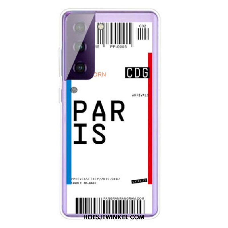 Hoesje voor Samsung Galaxy S21 5G Instapkaart Naar Parijs
