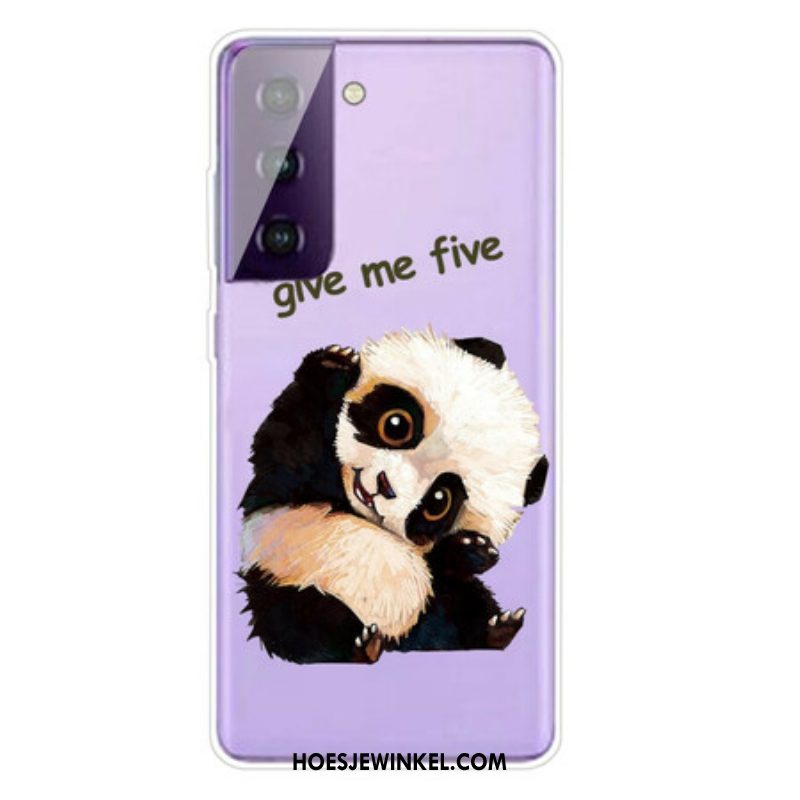 Hoesje voor Samsung Galaxy S21 5G Panda Geef Me Vijf