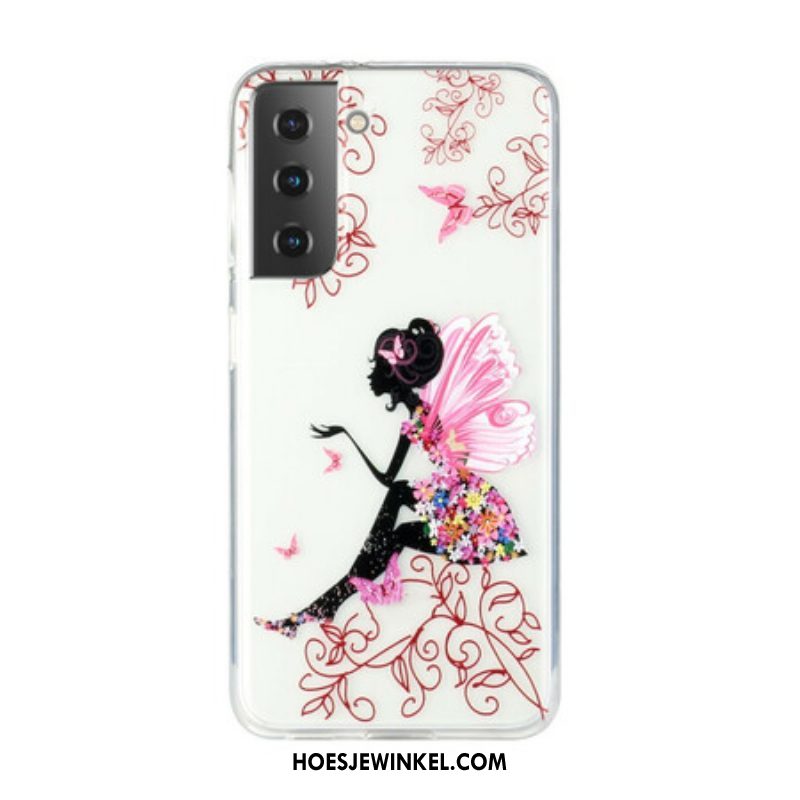 Hoesje voor Samsung Galaxy S21 5G Transparante Bloemenfee