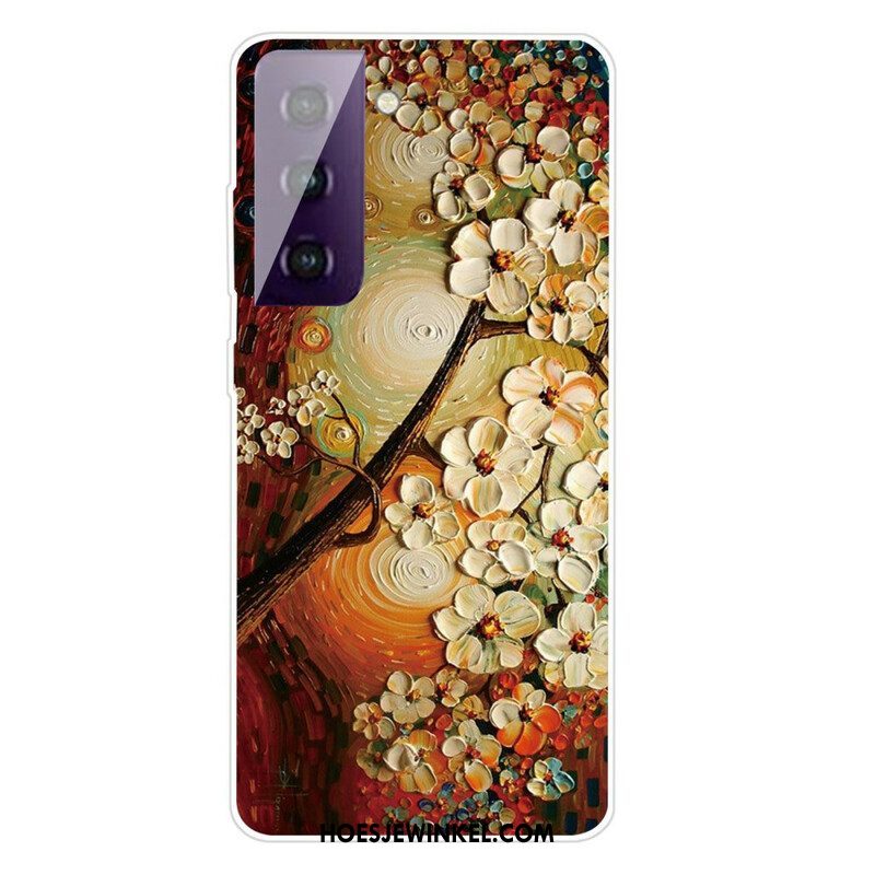 Hoesje voor Samsung Galaxy S21 FE Flexibele Bloemen