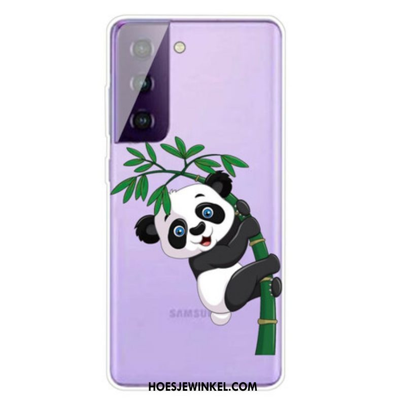 Hoesje voor Samsung Galaxy S21 FE Panda Op Bamboe
