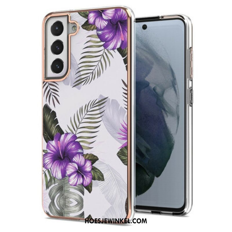 Hoesje voor Samsung Galaxy S21 FE Violette Bloemen