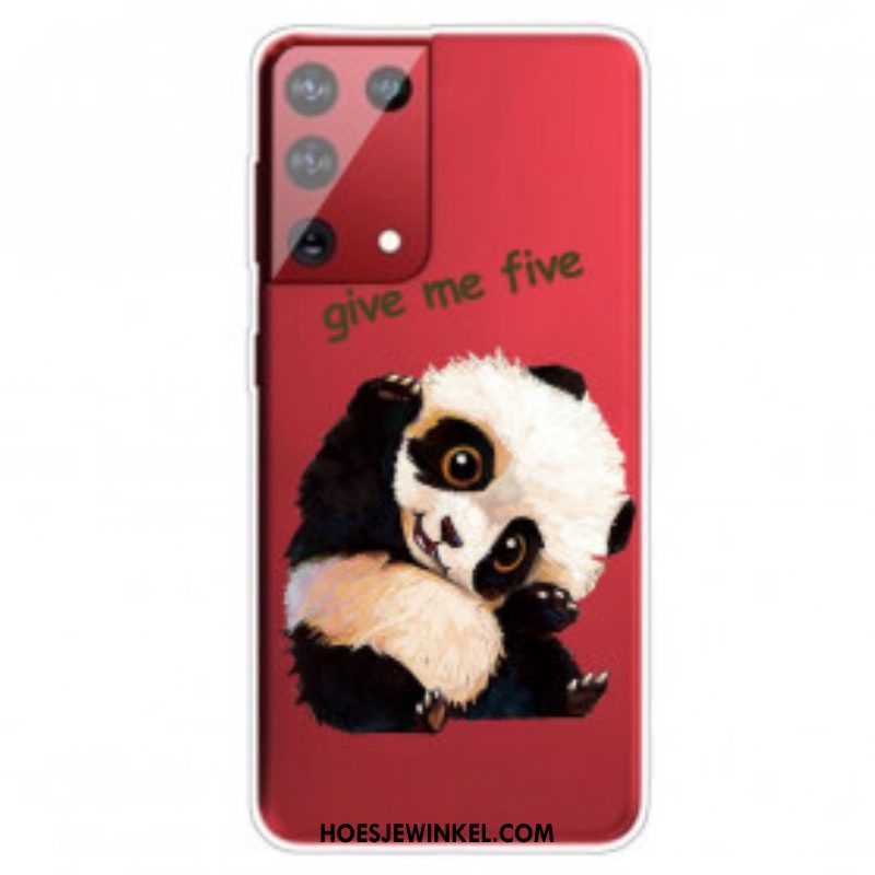 Hoesje voor Samsung Galaxy S21 Ultra 5G Panda Geef Me Vijf