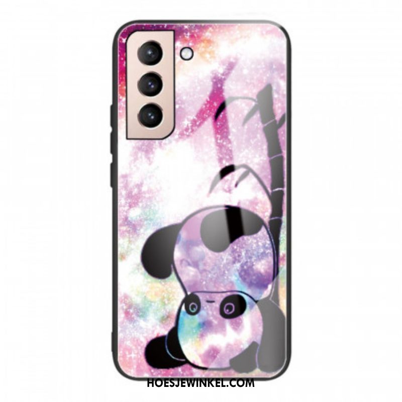 Hoesje voor Samsung Galaxy S22 5G Panda En Bamboe Gehard Glas